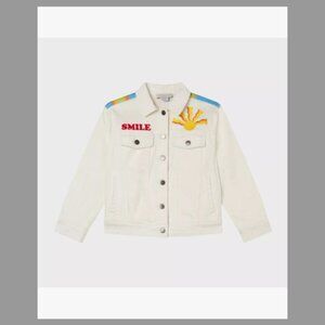 Stella McCartney Kids Girl's Rainbow Smile Printed Gabardine Jacket